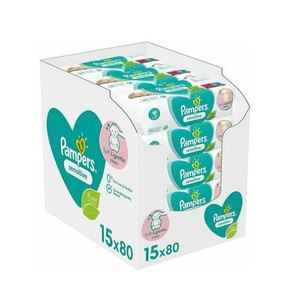 Pampers Sensitive XXL Monthly Βοx 1200τεμ Μωρομάντ