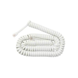 Telephone Spiral Cable With Clips Standard 1m Whit