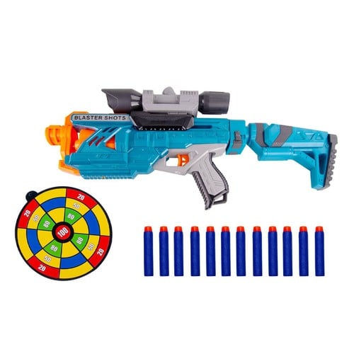 Loder pistolete blu dhe portokalli me 12 shigjeta 