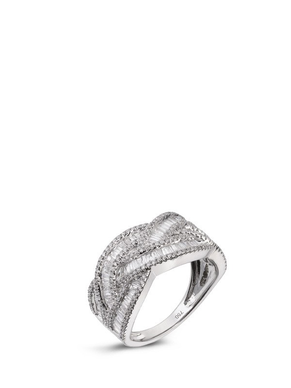  Δαχτυλίδι Λευκόχρυσο Κ18 με Διαμάντια