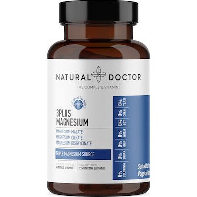 NATURAL DOCTOR 3 Plus Magnesium Συμπλήρωμα Διατροφής Μαγνησίου 60 Κάψουλες