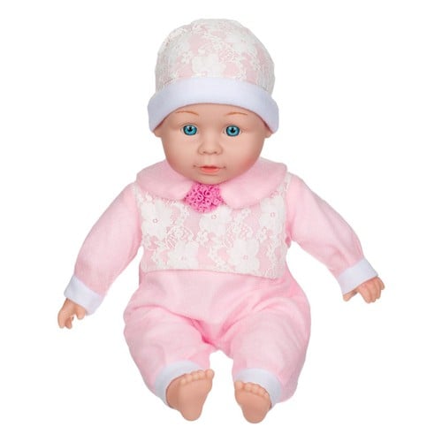 Loder bebe e veshur me fustan roze 35 cm 