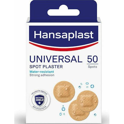 HANSAPLAST Universal Spot Plaster Επιθέματα Στρόγγυλα Για Την Κάλυψη & Προστασία Μικρών Πληγών Ανθεκτικά Στο Νερό 50 Τεμάχια