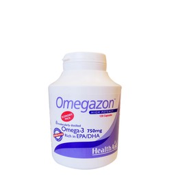 Health Aid Omegazon Ωμέγα 3 - 750 mg, Υγιή Καρδιά, Κυκλοφορικό & Εγκέφαλος Family Pack, 120caps