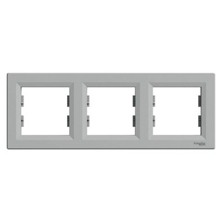 Asfora Frame 2 Gangs Horizontal Aluminium EPH58003