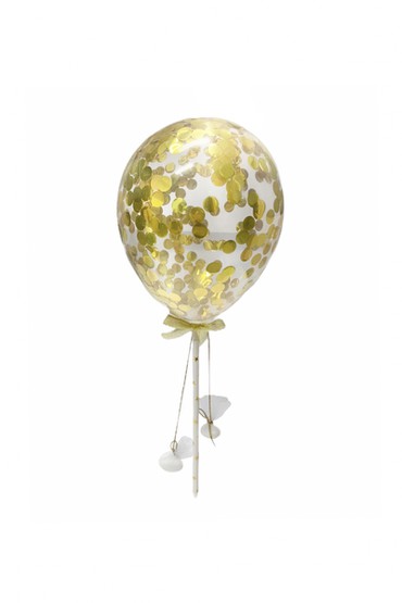 Μπομπονιέρα 12μχ. μπαλόνι χρυσό confetti