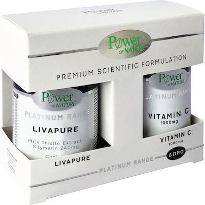 POWER Premium Scientific Formulation 1000mg Platinum Range Livapure 30 Ταμπλέτες & Platinum Range Vitamin C 1000mg 20 Ταμπλέτες