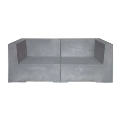 Concrete 2θέσιος Kαναπές Κήπου - Βεράντας, Cement 