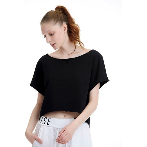 REALW LOOSE SS CROP TOP # 70%CO 30%PES