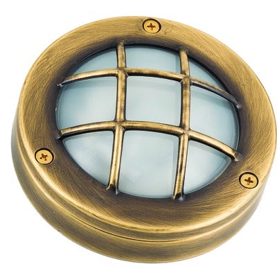 Brass Wall Light Antique D14cm G9 Ip64 With Grid