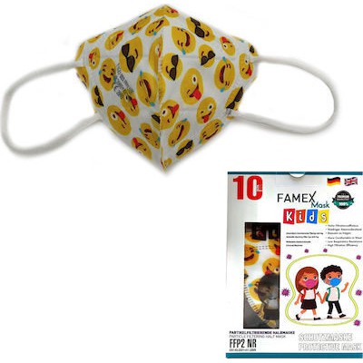 FAMEX Particle Filtering Half NR Παιδική Μάσκα Προστασίας FFP2 Emoji 100 Τεμάχια