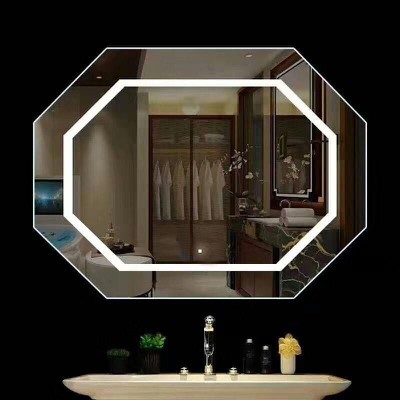 Bathroom mirror octagonal 120X80 with led lighting