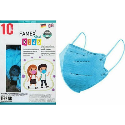 FAMEX Particle Filtering Half NR Παιδική Μάσκα Προστασίας FFP2 Γαλάζιο 100 Τεμάχια