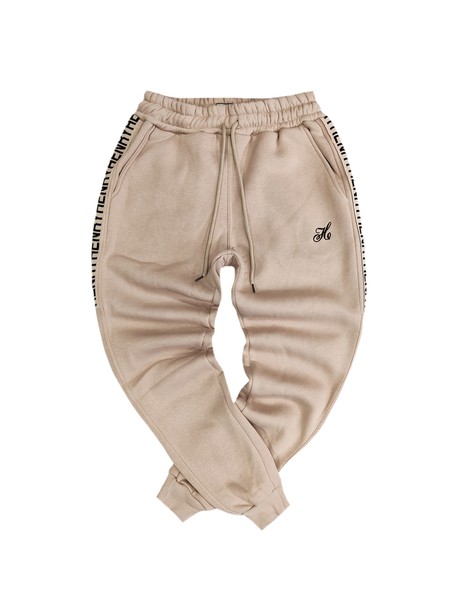 Henry clothing beige gold taped pants
