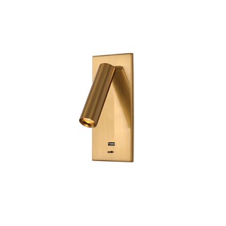 Wall Light LED 3W 3000K with USB Charger Brass H67