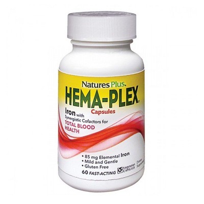 NATURES PLUS Hema-Plex Συμπλήρωμα Διατροφής Με Εξαιρετική Φόρμουλα Για Τη Βελτίωση Της Ποιότητας Του Αίματος 60 Κάψουλες