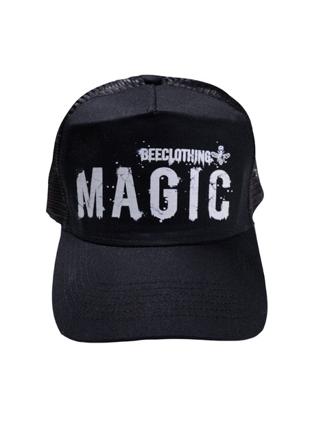 Magic bee destroyed logo cap - black