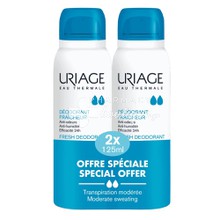 Uriage Σετ Fresh Deodorant - Αποσμητικό Σπρέι 24ωρο, 2 x 125ml