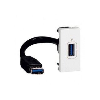 Mosaic Socket USB 3.0 With Cable 5m Recessed White