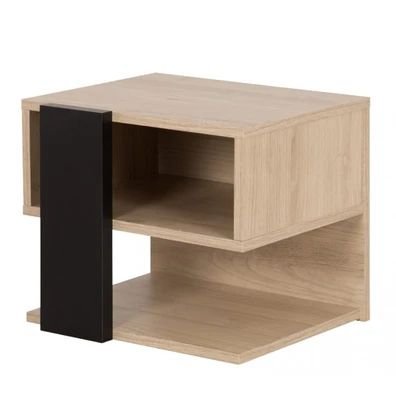 Duplex Κομοδίνο 44x38x37εκ. Black/Natural - ΚΟΜΟΔΙ