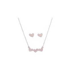 Medisei Dalee Set Triple Heart Necklace Set and Earrings Stainless Steel 3 pieces 