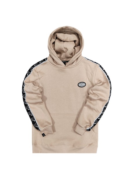 Vinyl art clothing oval logo hoodie - beige