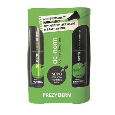 FREZYDERM Ac-Norm Active Cleanser-Υγρό Καθαρισμού Προσώπου Για Ακμή 200ml + Δώρο 80ml Επιπλέον Ποσότητα
