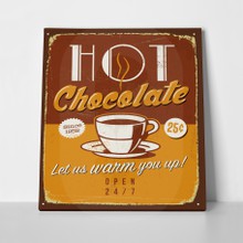 Retro sign hot chocolate a