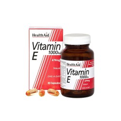 Health Aid Vitamin E 1000iu 670mg Συμπλήρωμα Διατροφής Φυσικής Βιταμίνης Ε 30 Κάψουλες