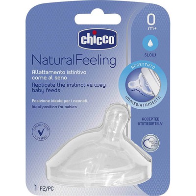 CHICCO Natural Feeling Θηλή Σιλικόνης Χαμηλής Ροής 0m+