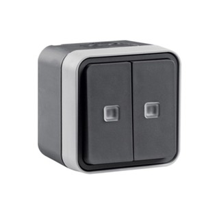 Cubyko IP55 Complete Wall Mounted Double Switch A/