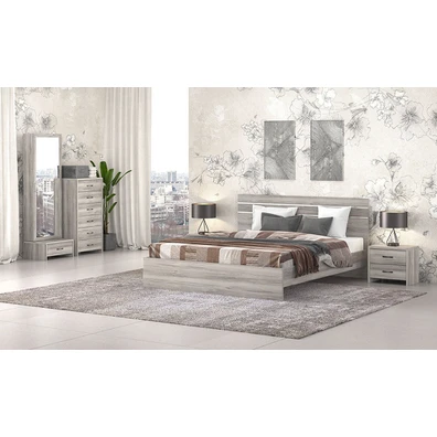 Bedroom Set 6pcs 90x190 N1 Ash Melamine