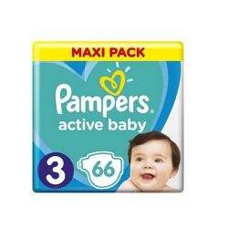 Pampers Active Baby Diapers Size 3 (6-10kg) 66 Diapers 