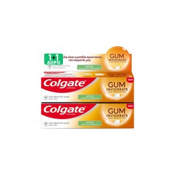 Colgate Promo (1+1 Δώρο) Gum Invigorate Detox Φθοριούχος Οδοντόκρεμα Για Καθημερινή Στοματική Υγιεινή 2x75ml
