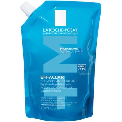 LA ROCHE POSAY Effaclar +M Purifying Refill, Αφρώδες Gel Καθαρισμού Για Το Λιπαρό Δέρμα Με Τάση Ακμής 400ml