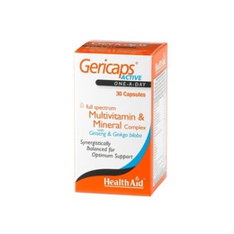 Health Aid GERICAPS ACTIVE Multivitamins, Ginseng & Ginkgo Biloba, 30 κάψουλες