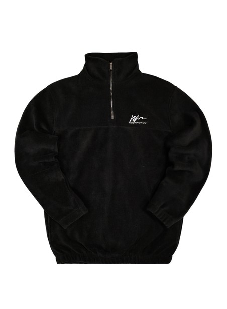 Madmext fleece hoodie 1/4 zip - black