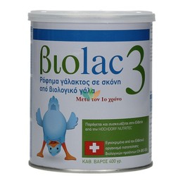 Biolac 3 Βιολογικό Γάλα για Νήπια μετά το 1ο Έτος, 400gr