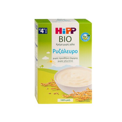 Hipp Bio Κρέμα Ρυζάλευρο Χωρίς Γάλα Από Τον 4ο Μήν