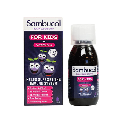 SAMBUCOL For Kids Συμπλήρωμα Διατροφής Σε Σιρόπι Με Black Elderberry & Vitamin C 120ml