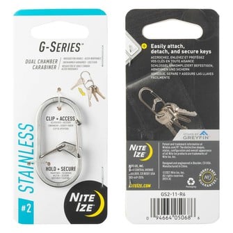 G-Series Ανοξείδωτο Carabiner, Ασημί, Size 2