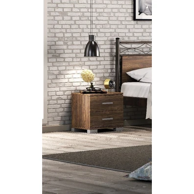 Κομοδίνο Μελαμινικό Δισύρταρο 45x33x41 Kouppas 