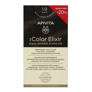 APIVITA Βαφή μαλλιών color elixir N1.0 Μαύρο PECIA