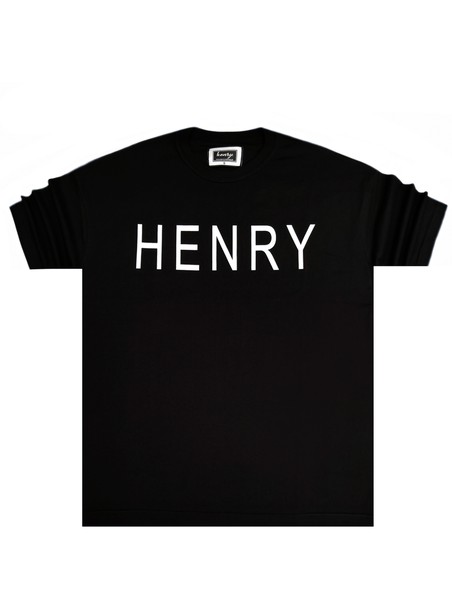 Henry clothing black oversize logo tee