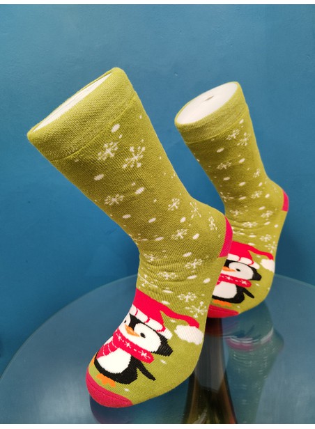 V-tex socks xmas penguin - lime