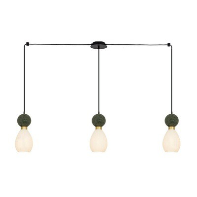 Pendant Light 3XE14 15W Brass Green Marble