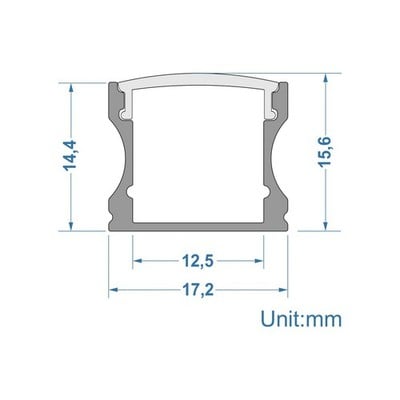 Deep Aluminum Profile Led Tape Case Silver 2m