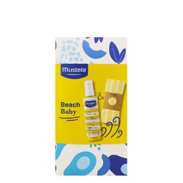 Mustela Beach Baby Promo with High Protection Sun Spray SPF50, 200ml & Free Beach Towel, 1set