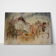 Old building watercolor painting 89285347 a