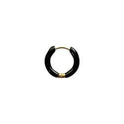 InoPlus Borghetti Σκουλαρίκια Hoop Χρυσό Μαύρο 1 ζευγάρι